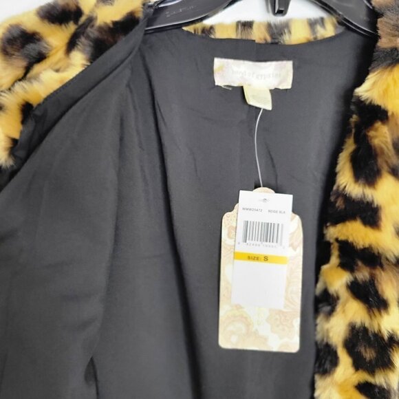 Band of Gypsies Leopard Print Faux Fur Jacket Coat Size Oversized S or M - Picture 12 of 12